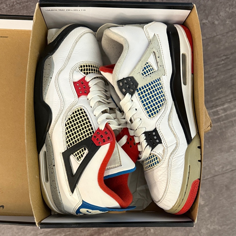 Jordan 4s- Size 8.5 What The Fire Reds